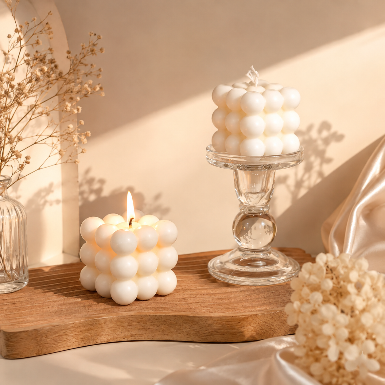 Minimalist White Cube Scented Candle