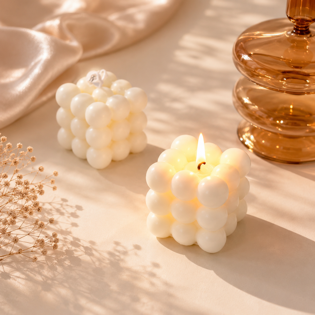 Minimalist White Cube Scented Candle