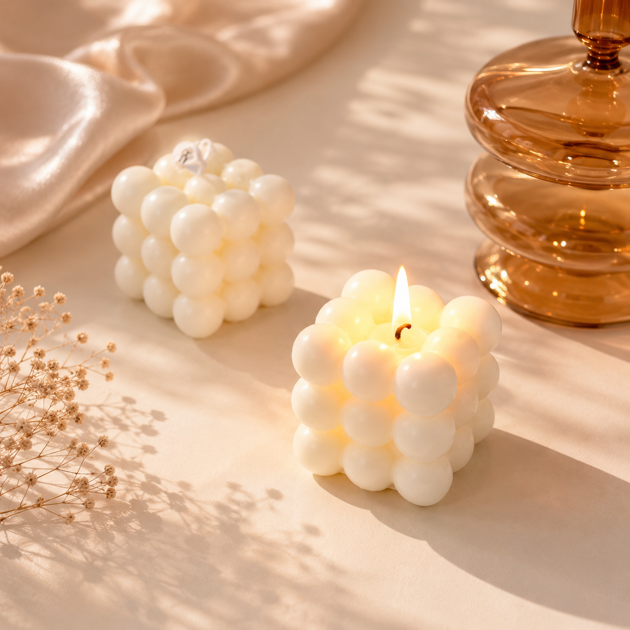 Minimalist White Cube Scented Candle