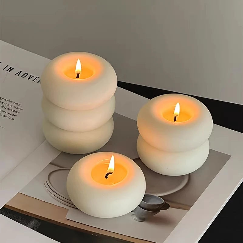 Handmade Donut Candle, Holiday Decor, Creative Handicraft Gift, Aromatherapy Candle Ornament, Birthday Present