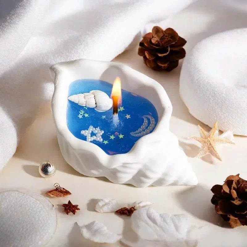 Sea Shell Aromatherapy Candle Creative Starfish Shell Scented Candle Sea Shell Candle Handmade Sea Shell Whirlpool Candles