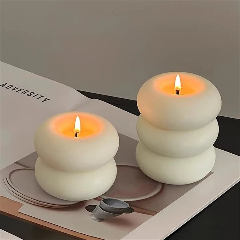 Handmade Donut Candle, Holiday Decor, Creative Handicraft Gift, Aromatherapy Candle Ornament, Birthday Present