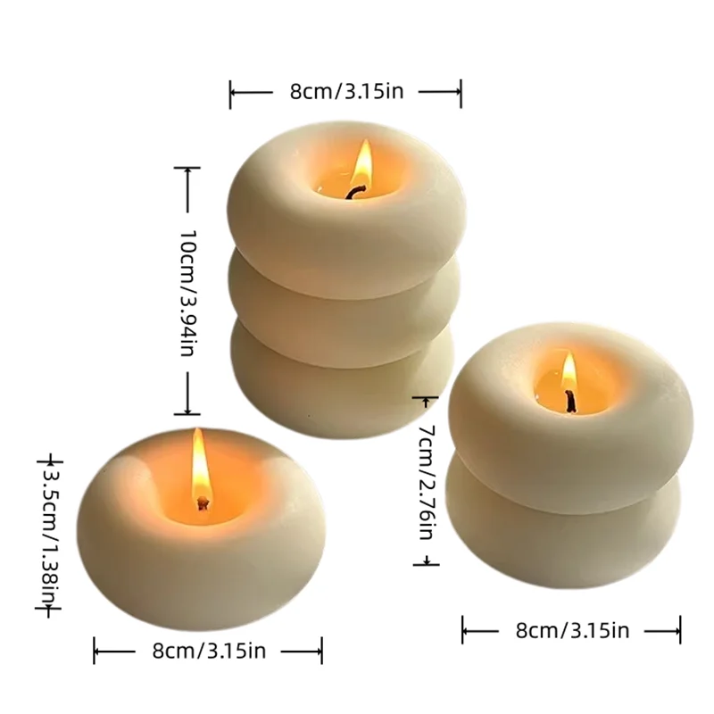 Handmade Donut Candle, Holiday Decor, Creative Handicraft Gift, Aromatherapy Candle Ornament, Birthday Present