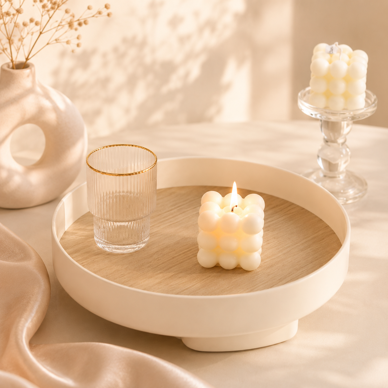 Minimalist White Cube Scented Candle