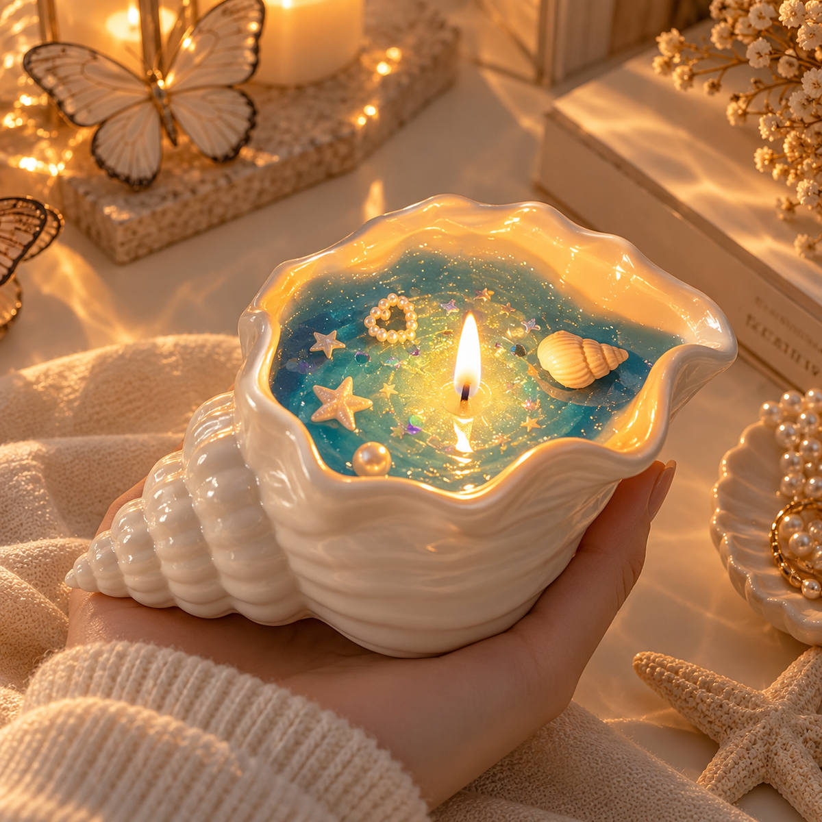 Ocean Shell Aromatherapy Scented Candle