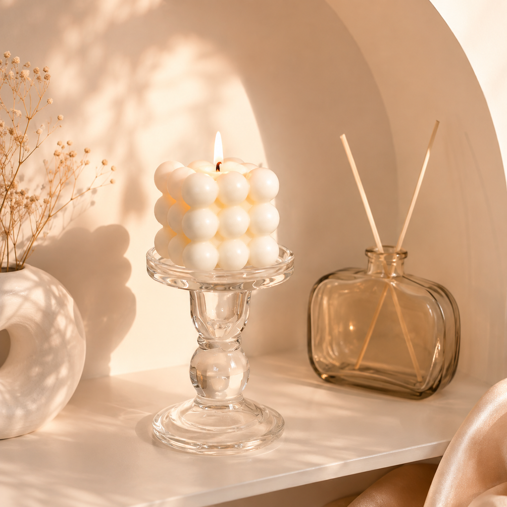 Minimalist White Cube Scented Candle